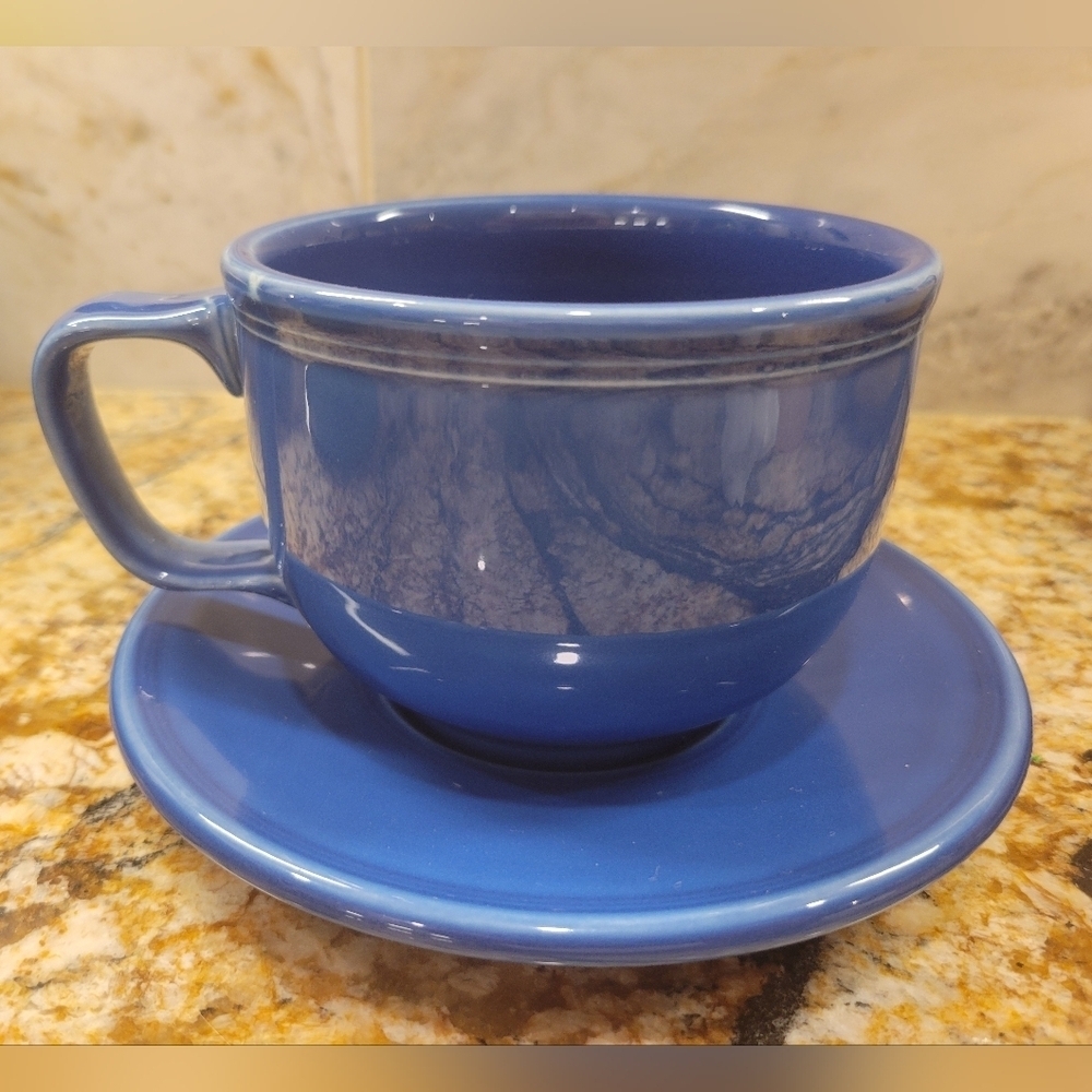 Fiestaware Jumbo Mug & Jumbo Saucer Set SAPPHIRE - Picture 2 of 10